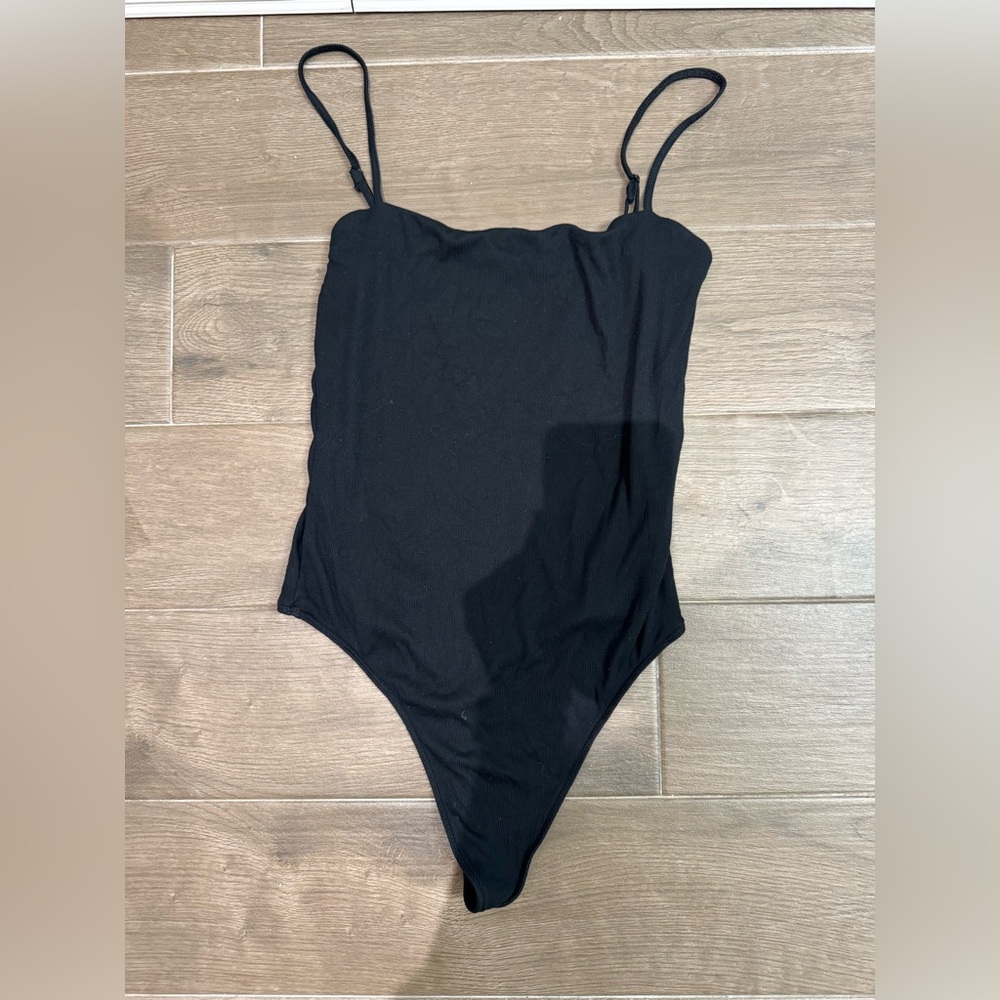Sunday Best Black Slim Strappy Bodysuit